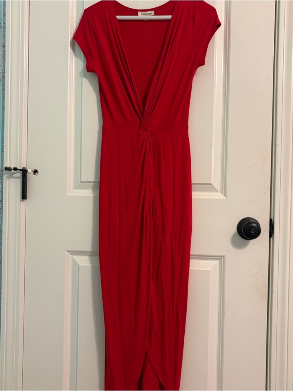 Rolla Coster Red Knot-Front Maxi Dress